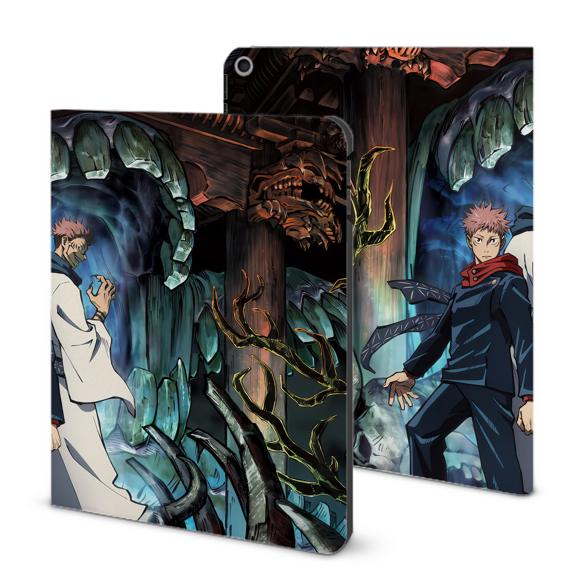 （画像用） 呪術廻戦 Jujutsu Kaisen IPad ケース ブック型 PUレザー TPU 耐衝撃 軽量 薄型 ペン収納なし 全面保護 IPad 各モデル対応